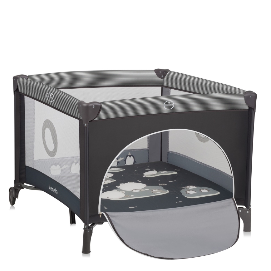 Lionelo - BONNIE Playpen Grey Scandi