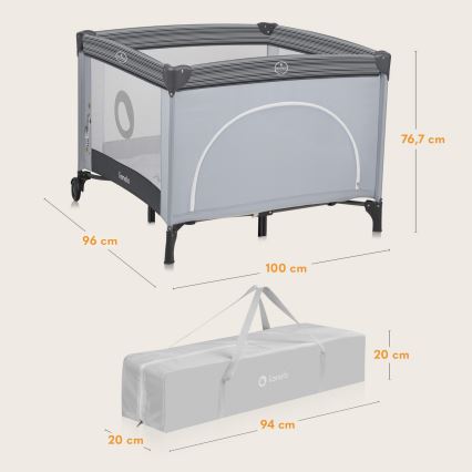 Lionelo - BONNIE Playpen Grey Stone
