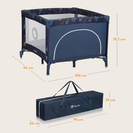 Lionelo - BONNIE Playpen Navy Blue