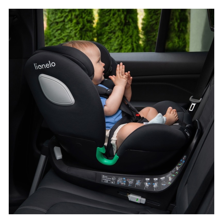 Lionelo - BRAAM i-Size 40-150 cm Rotating Car Seat with Base Black Carbon