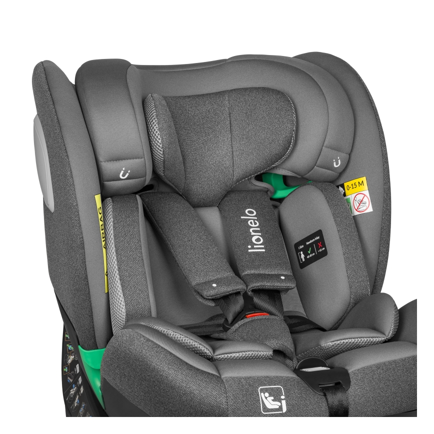 Lionelo - BRAAM i-Size Rotating Car Seat with Base 40-150 cm Grey Stone