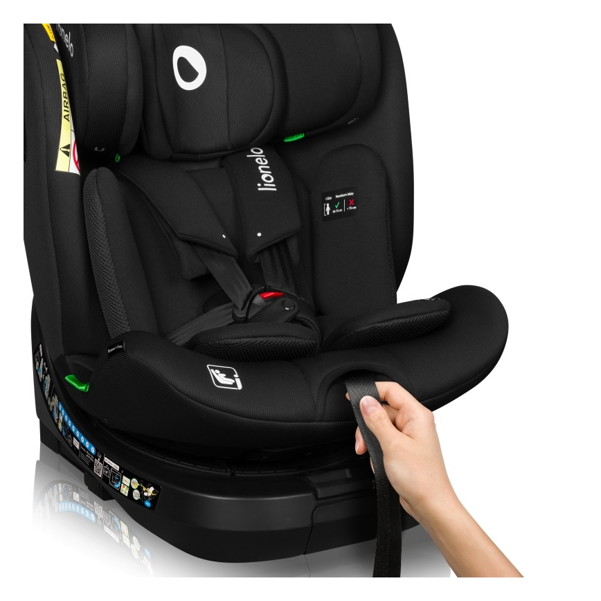 Lionelo - BRAVE i-Size Car Seat with Rotating Base 40-150 cm Black Carbon
