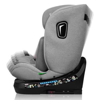 Lionelo - BRAVE i-Size Rotating Car Seat with Base 40-150 cm Grey Stone
