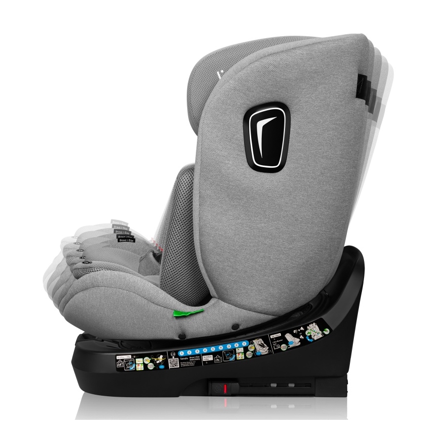 Lionelo - BRAVE i-Size Rotating Car Seat with Base 40-150 cm Grey Stone