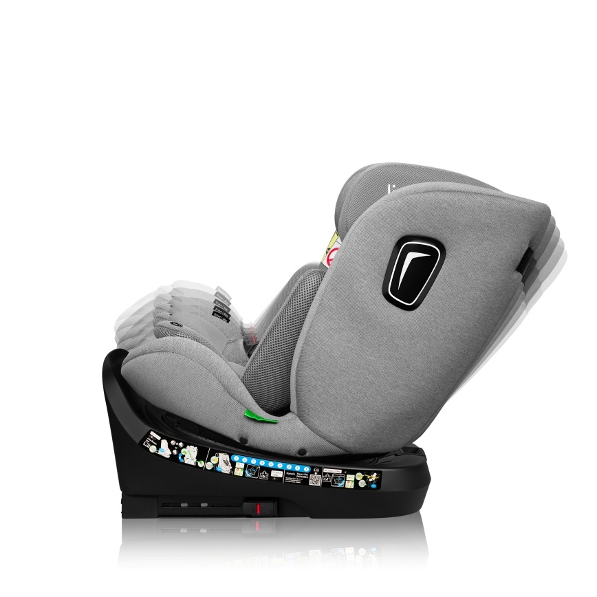 Lionelo - BRAVE i-Size Rotating Car Seat with Base 40-150 cm Grey Stone