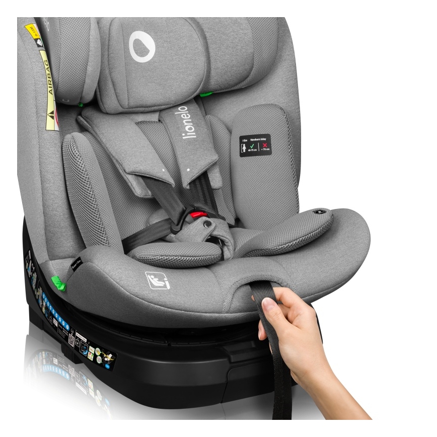 Lionelo - BRAVE i-Size Rotating Car Seat with Base 40-150 cm Grey Stone