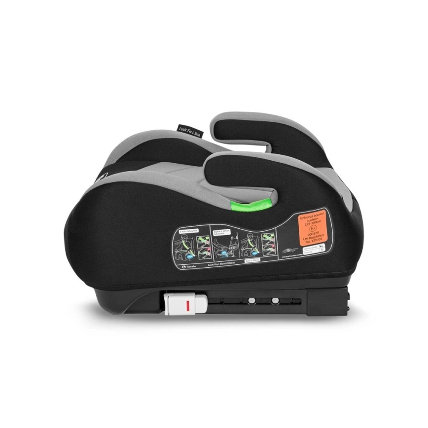 Lionelo - Car booster seat LUUK FIX i-Size 125-150 cm black/grey