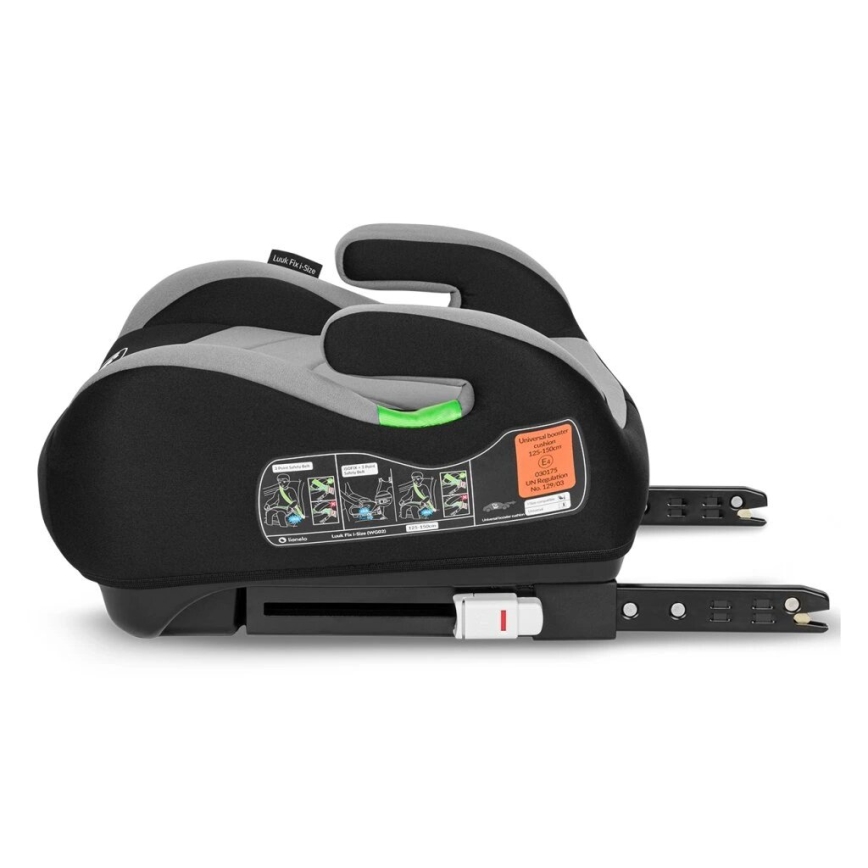 Lionelo - Car booster seat LUUK FIX i-Size 125-150 cm black/grey