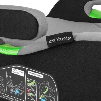 Lionelo - Car booster seat LUUK FIX i-Size 125-150 cm black/grey