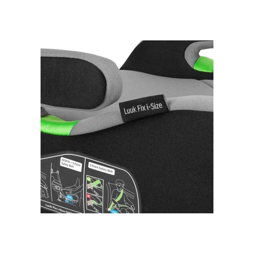 Lionelo - Car booster seat LUUK FIX i-Size 125-150 cm black/grey