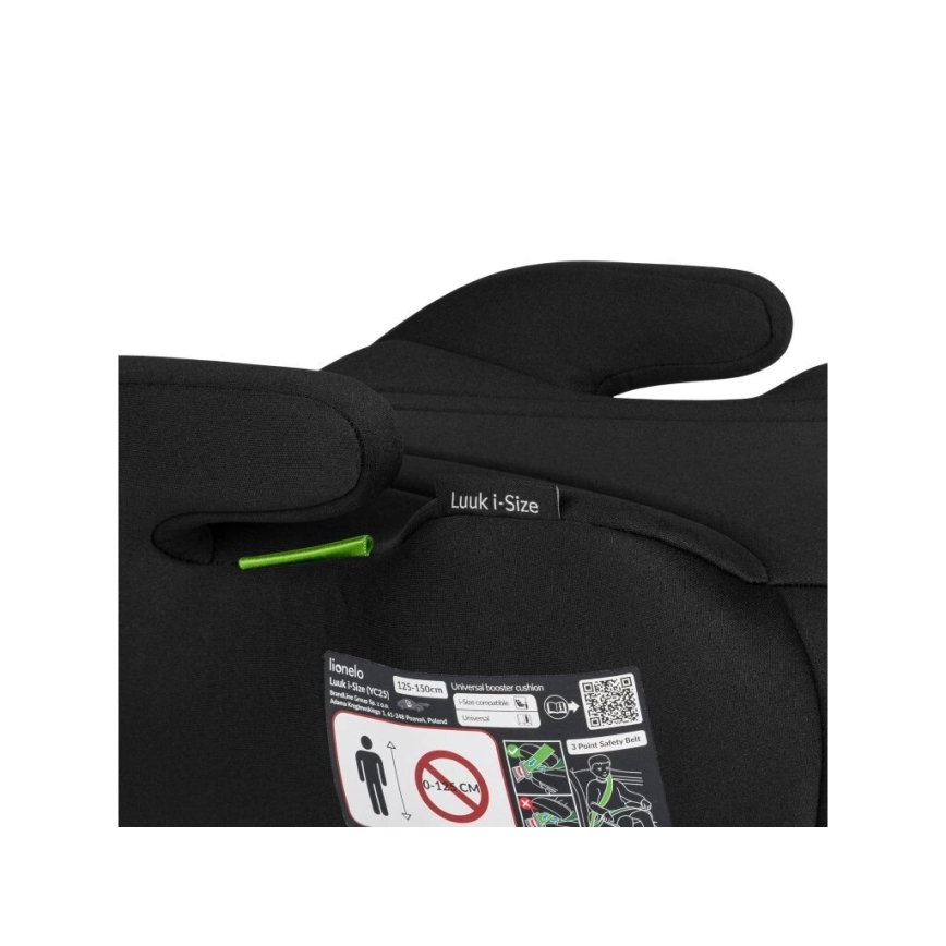 Lionelo - Car booster seat LUUK i-Size 125-150 cm black