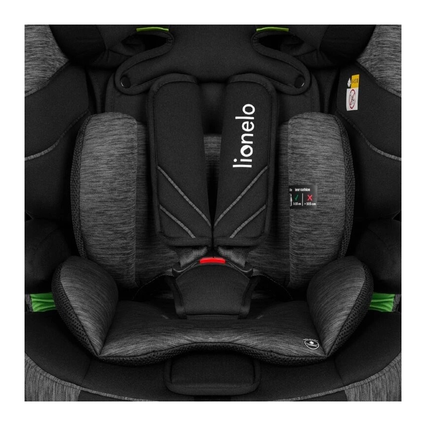 Lionelo - Car seat LEVI ONE i-Size 76-150 cm black/grey