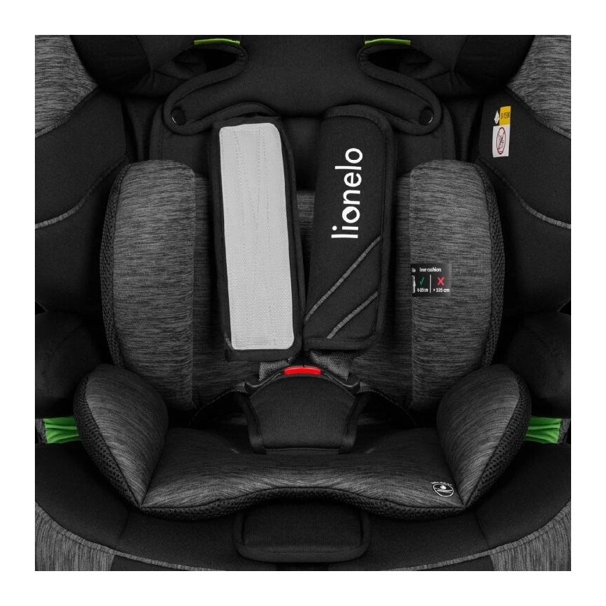 Lionelo - Car seat LEVI ONE i-Size 76-150 cm black/grey