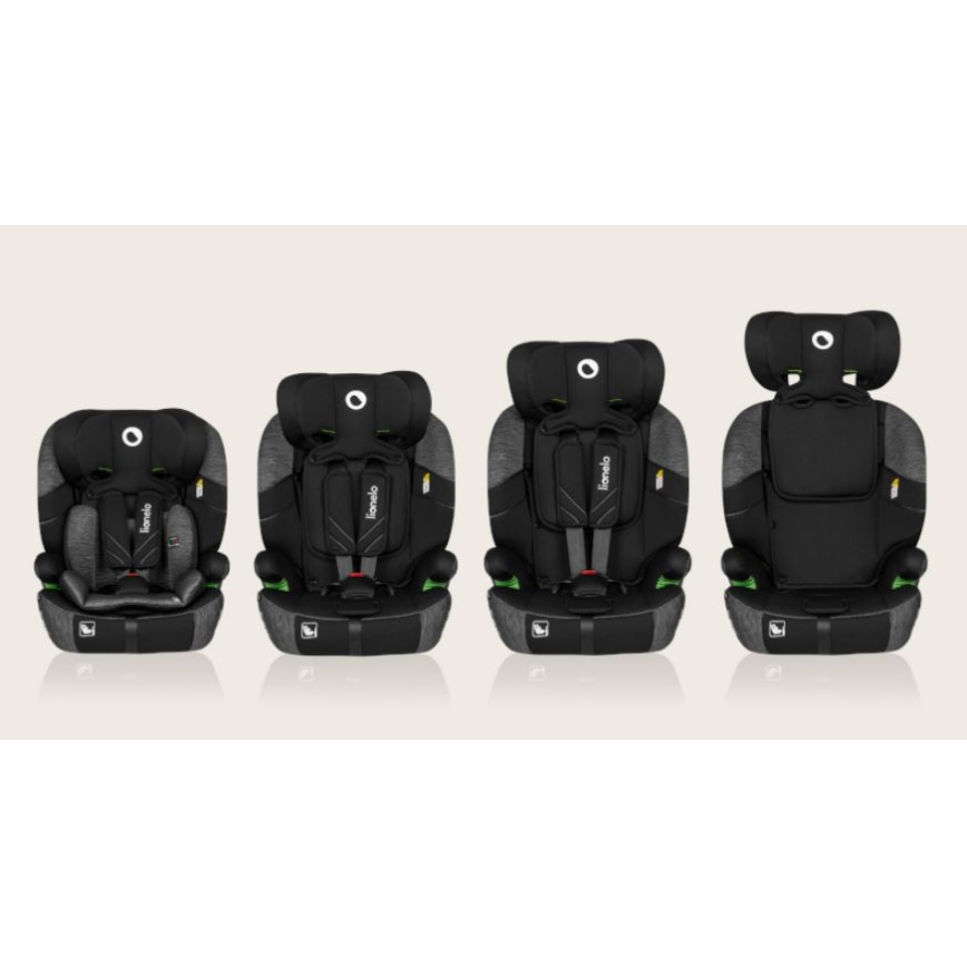 Lionelo - Car seat LEVI ONE i-Size 76-150 cm black/grey