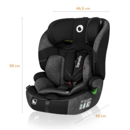 Lionelo - Car seat LEVI ONE i-Size 76-150 cm black/grey