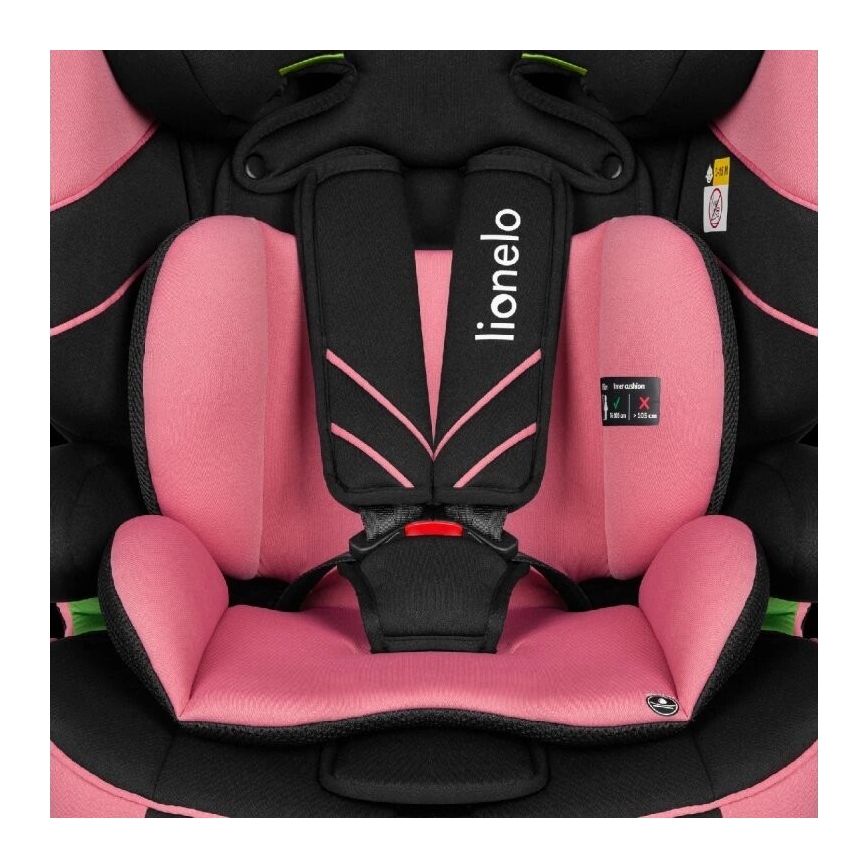 Lionelo - Car seat LEVI ONE i-Size 76-150 cm black/pink