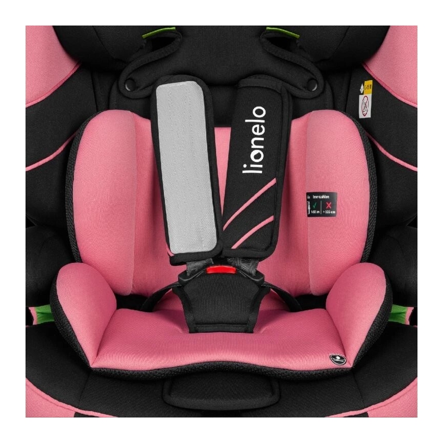 Lionelo - Car seat LEVI ONE i-Size 76-150 cm black/pink