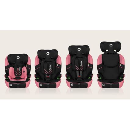Lionelo - Car seat LEVI ONE i-Size 76-150 cm black/pink