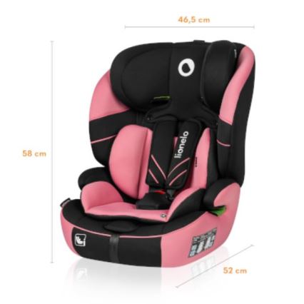 Lionelo - Car seat LEVI ONE i-Size 76-150 cm black/pink