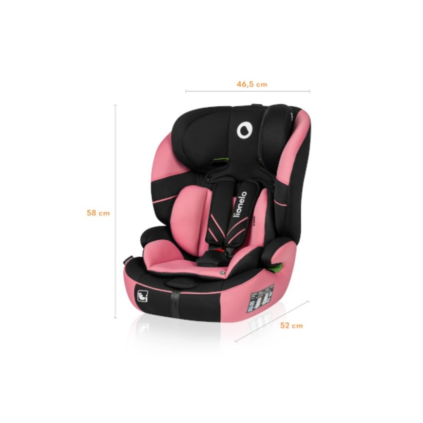 Lionelo - Car seat LEVI ONE i-Size 76-150 cm black/pink