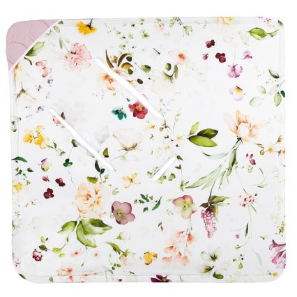 Lionelo - Car Seat Swaddle TRAVEL SWADDLE 90x90 cm Pink Flower