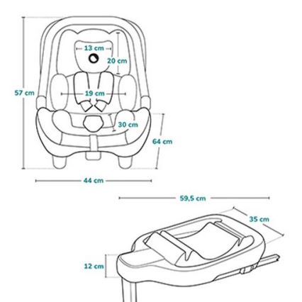 Lionelo - Car seat with base ASTRID SET i-Size 40-87 cm Black Grey