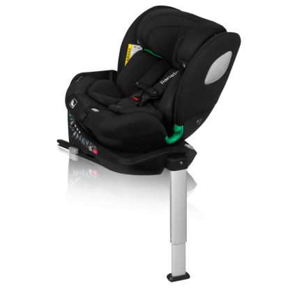 Lionelo - Rotating car seat with base BRAAM AIR i-Size 40-150 cm Black Carbon