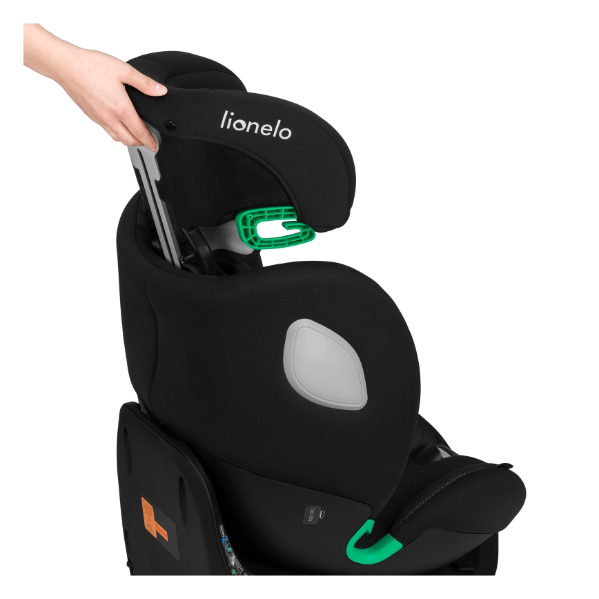 Lionelo - Rotating car seat with base BRAAM AIR i-Size 40-150 cm Black Carbon