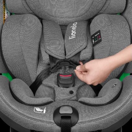 Lionelo - Car seat with base rotating HARMONY i-Size 40-150 cm black/grey