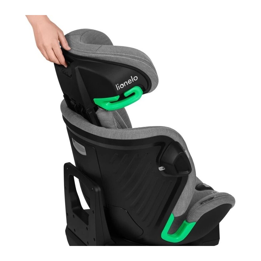 Lionelo - Car seat with base rotating HARMONY i-Size 40-150 cm black/grey