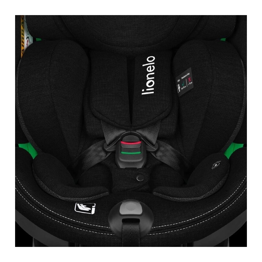 Lionelo - Car seat with base swivel HARMONY i-Size 40-150 cm black
