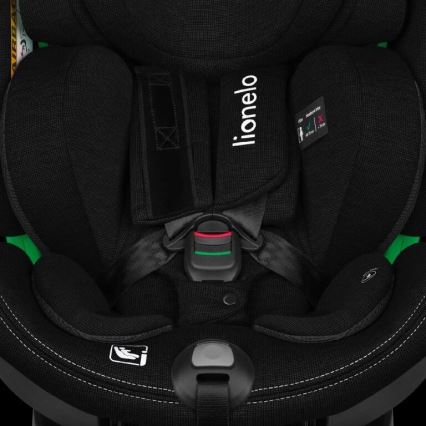 Lionelo - Car seat with base swivel HARMONY i-Size 40-150 cm black