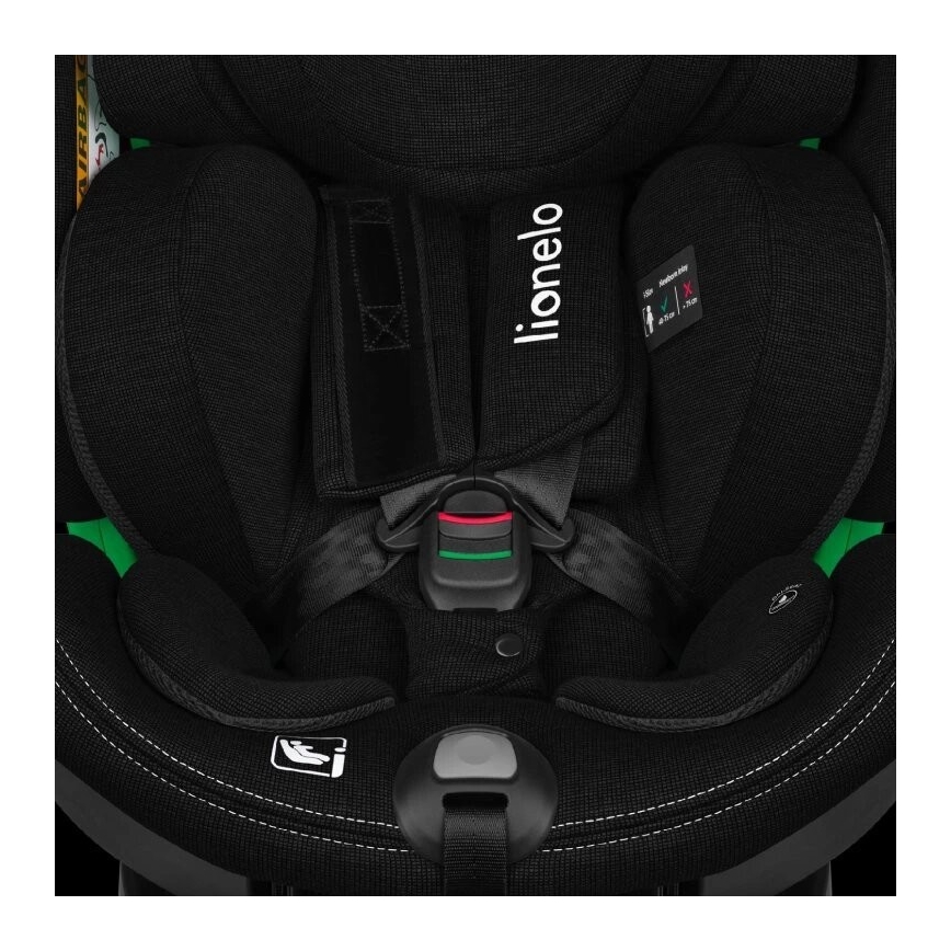 Lionelo - Car seat with base swivel HARMONY i-Size 40-150 cm black