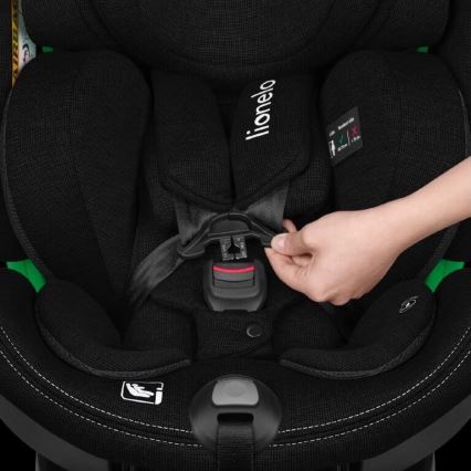 Lionelo - Car seat with base swivel HARMONY i-Size 40-150 cm black