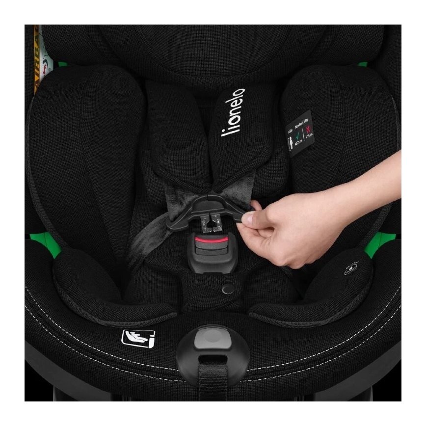Lionelo - Car seat with base swivel HARMONY i-Size 40-150 cm black