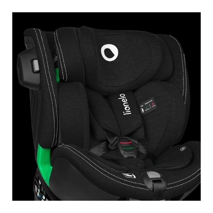 Lionelo - Car seat with base swivel HARMONY i-Size 40-150 cm black