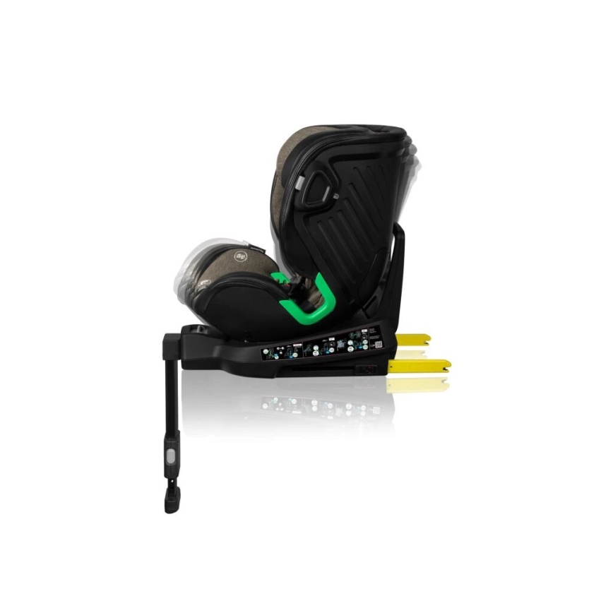 Lionelo - Car seat with base swivel HARMONY i-Size 40-150 cm black/olive