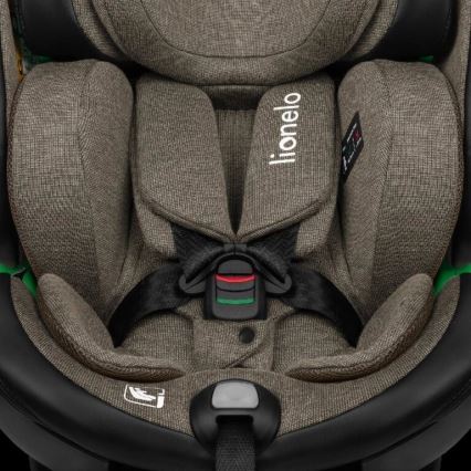 Lionelo - Car seat with base swivel HARMONY i-Size 40-150 cm black/olive