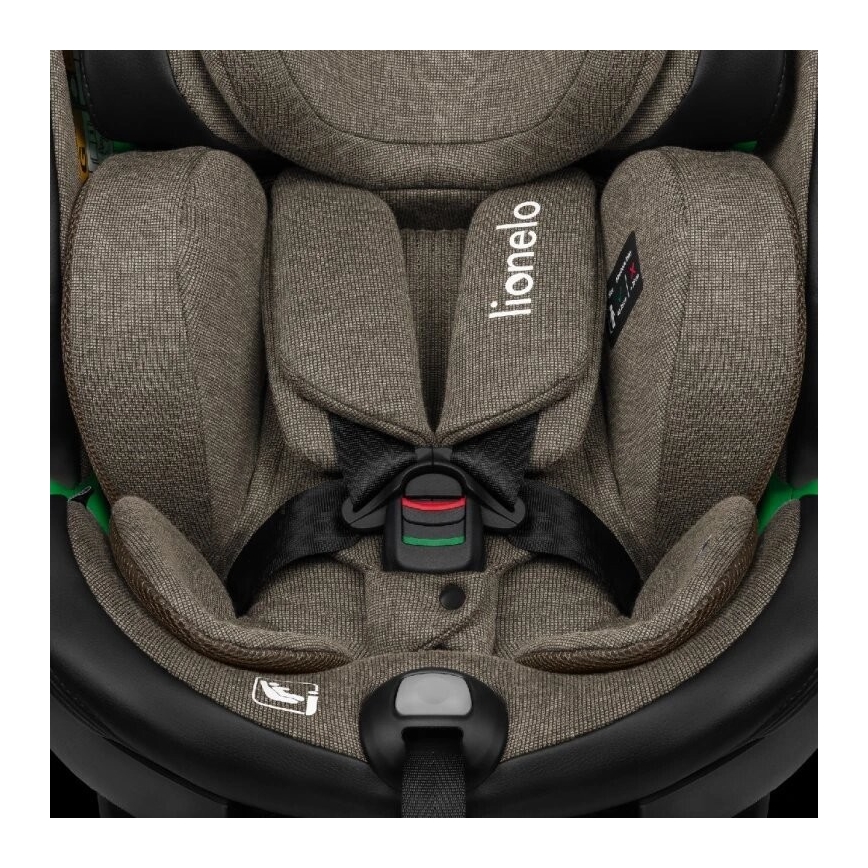 Lionelo - Car seat with base swivel HARMONY i-Size 40-150 cm black/olive