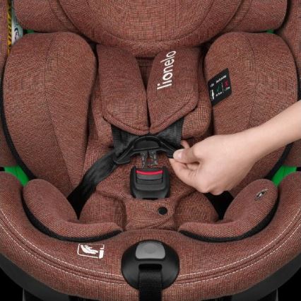 Lionelo - Car seat with base swivel HARMONY i-Size 40-150 cm brick