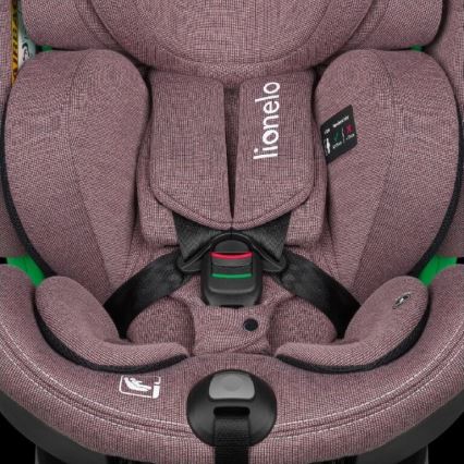 Lionelo - Car seat with base swivel HARMONY i-Size 40-150 cm pink