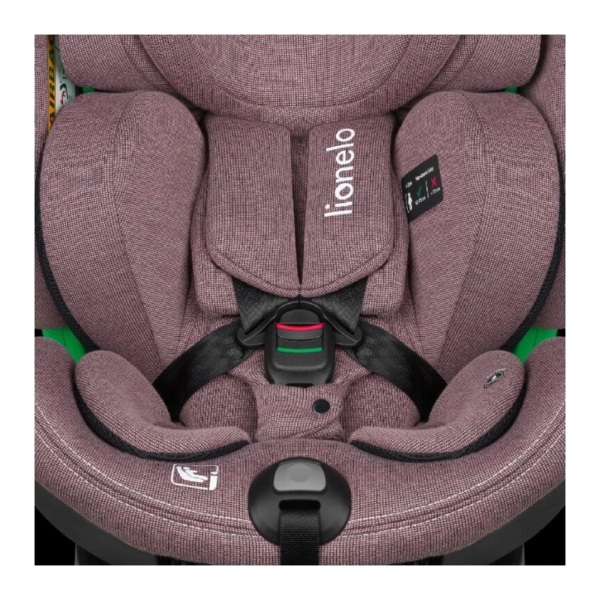 Lionelo - Car seat with base swivel HARMONY i-Size 40-150 cm pink