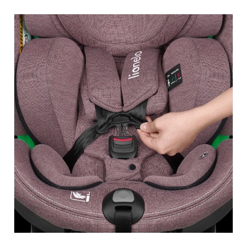 Lionelo - Car seat with base swivel HARMONY i-Size 40-150 cm pink