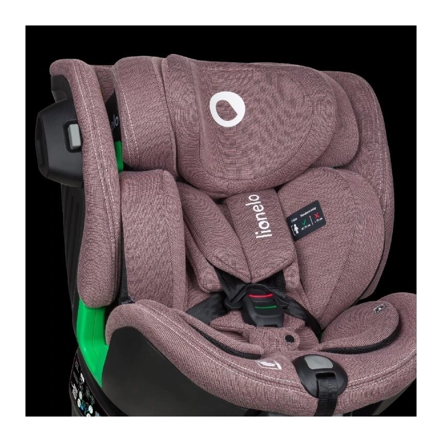 Lionelo - Car seat with base swivel HARMONY i-Size 40-150 cm pink