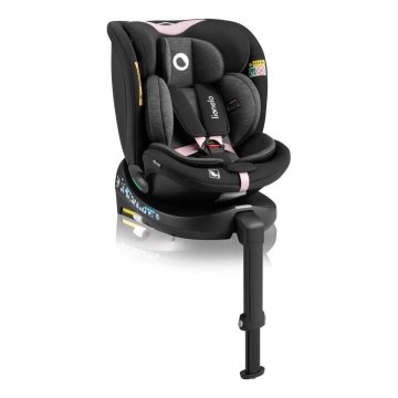Lionelo - Car seat with base swivel NAVY i-Size 40-150 cm black/pink