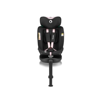 Lionelo - Car seat with base swivel NAVY i-Size 40-150 cm black/pink