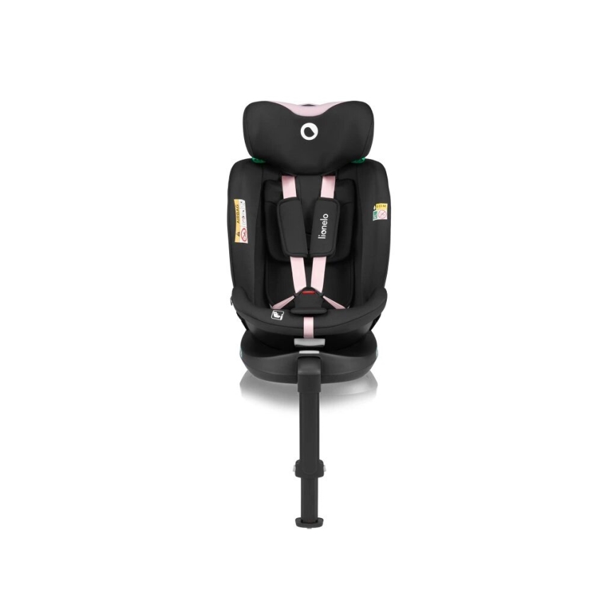 Lionelo - Car seat with base swivel NAVY i-Size 40-150 cm black/pink