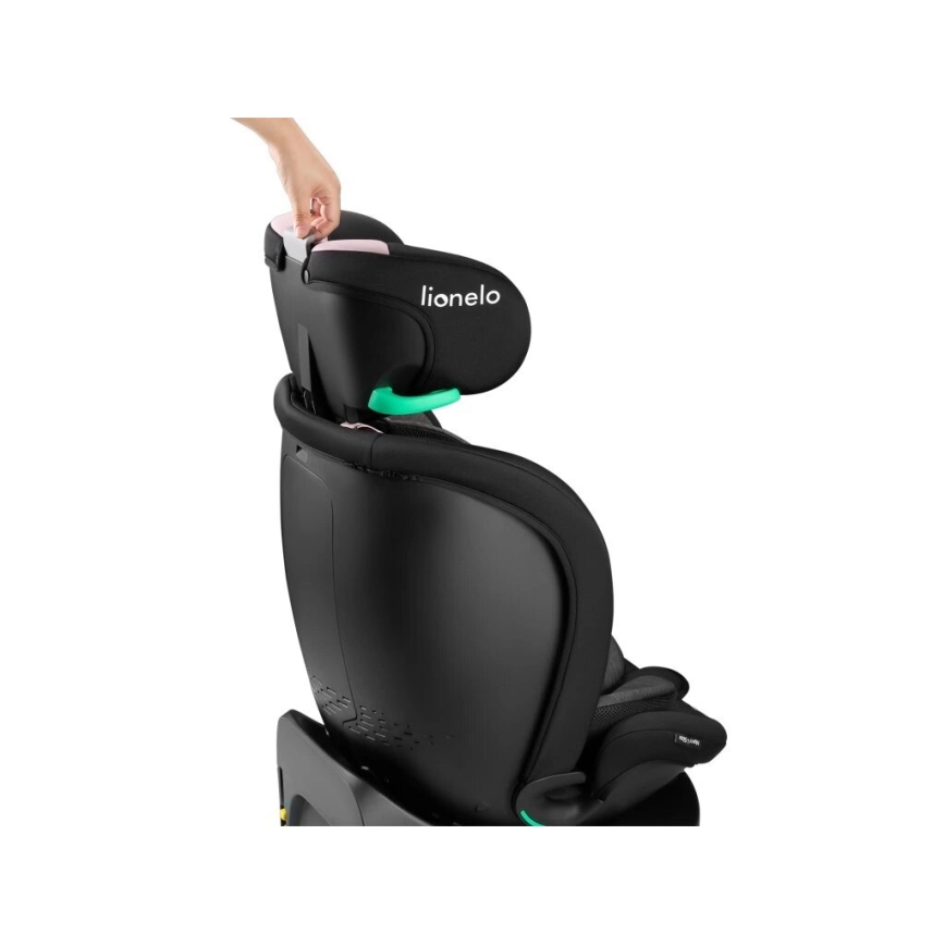 Lionelo - Car seat with base swivel NAVY i-Size 40-150 cm black/pink