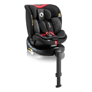Lionelo - Car seat with base swivel NAVY i-Size 40-150 cm black/red