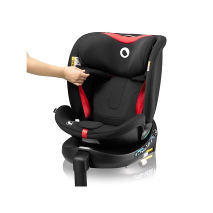 Lionelo - Car seat with base swivel NAVY i-Size 40-150 cm black/red